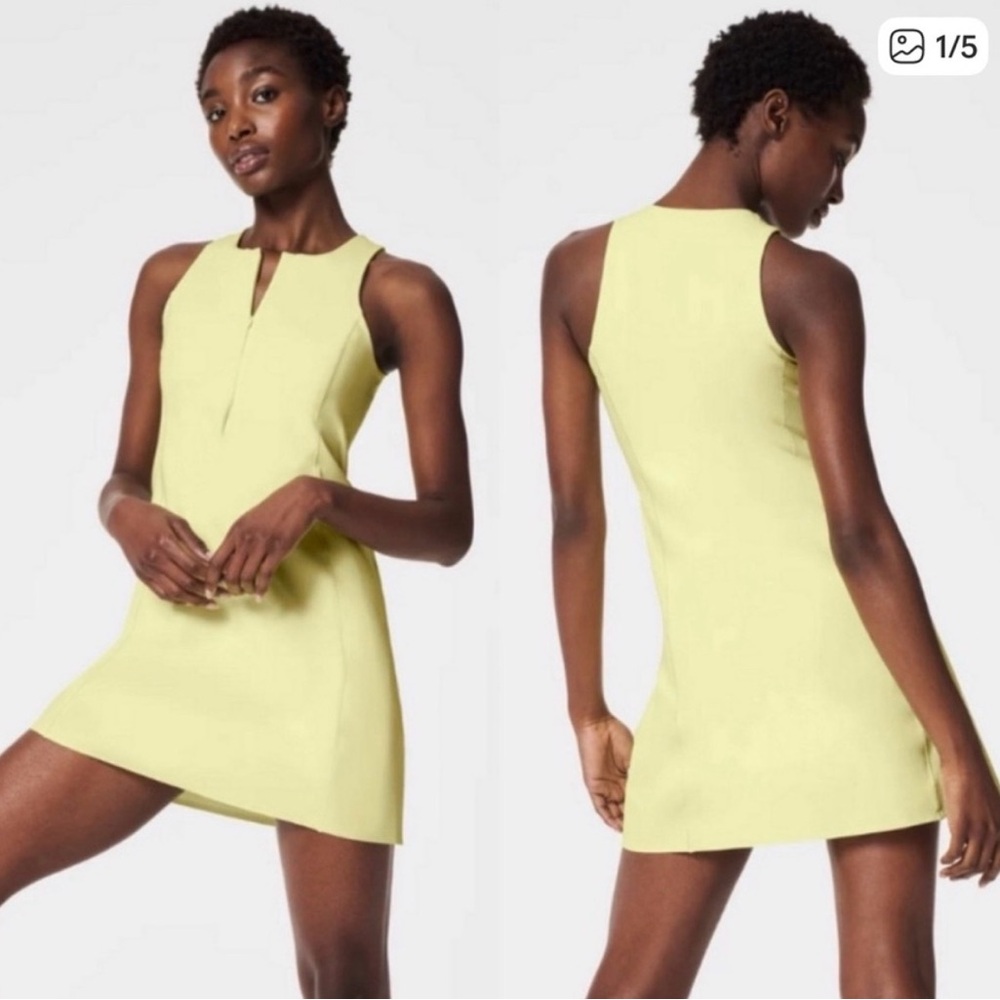 SPANX Sleeveless Mini Dress in Pale Yellow